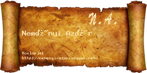 Neményi Azár névjegykártya